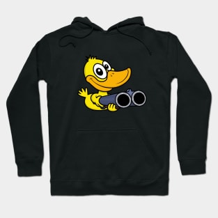 Cool yellow duck with a gun is hunting you Hoodie